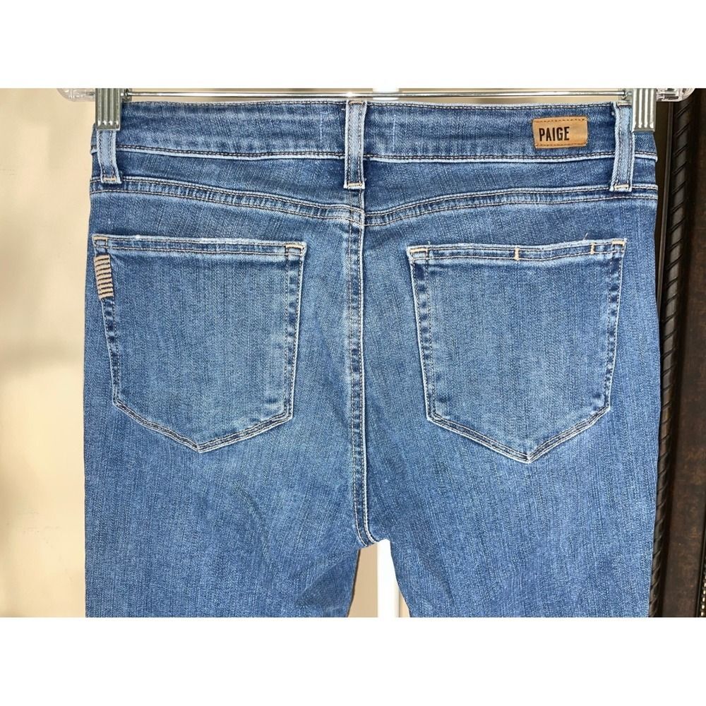 Paige Verdugo Crop Jeans W/29 Blue Bree Destructed 1948F50-046 - Picture 5 of 14